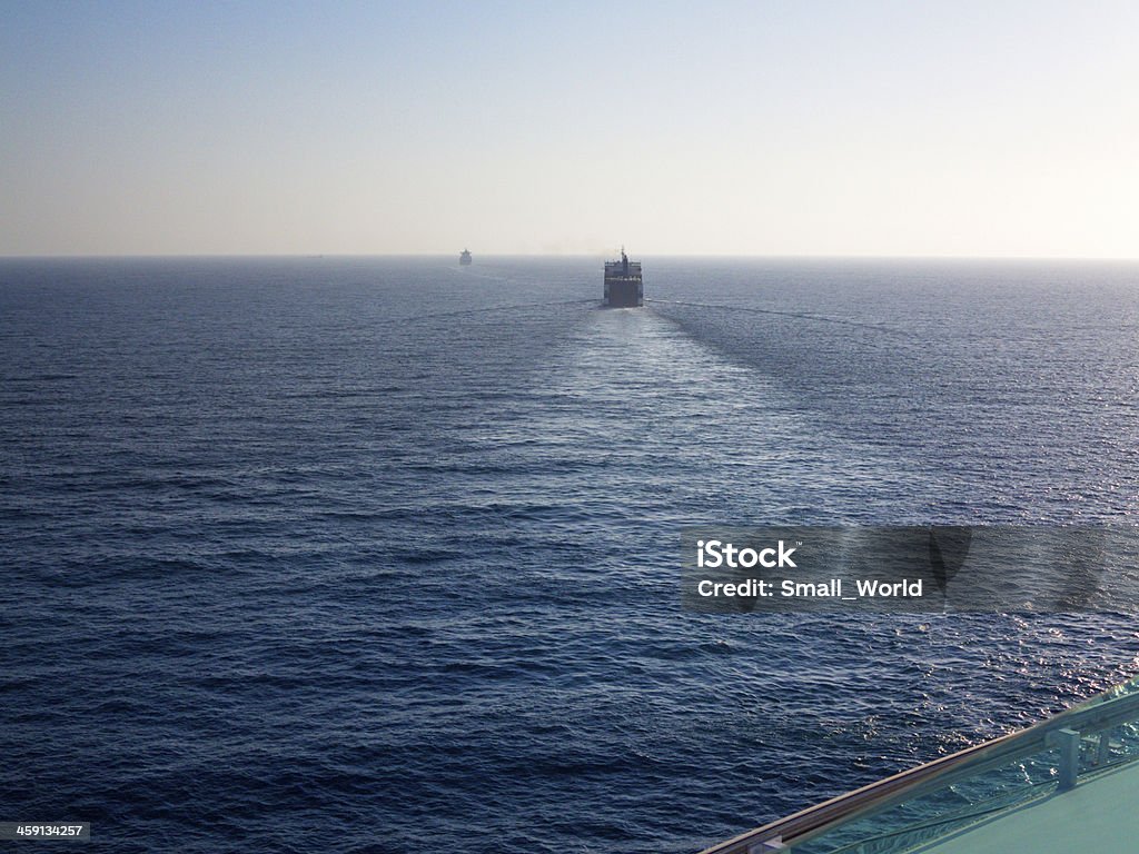 Ships going far away Rear View Stock Photo