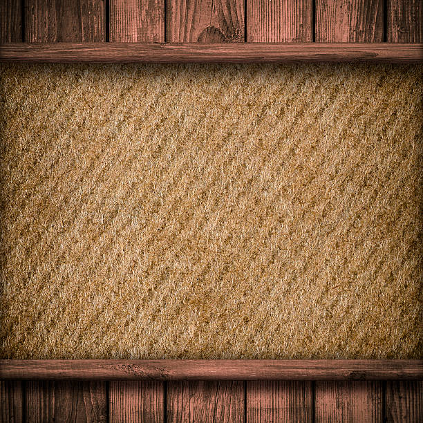 Striped paper on wood background stock photo