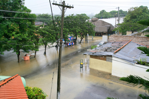 Flood in tropical city