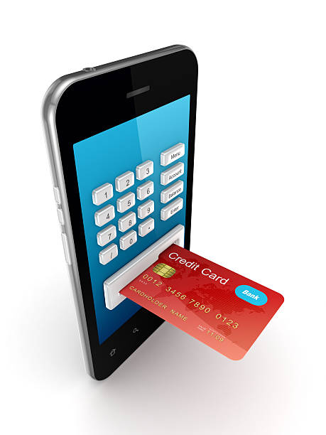 istock Colorful credit card connected to mobile phone. 459141555