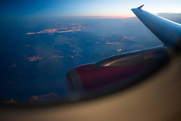 istock Night view Out Of Airplane 459143343