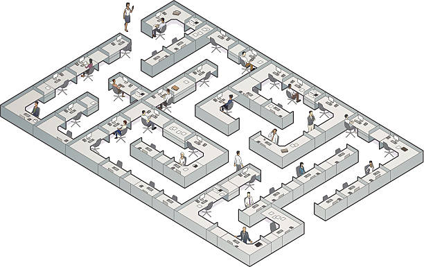 бизнес офисное разделение maze - rat race stock illustrations