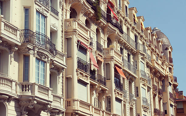 istock Colored frontage in Nice city, france. 459152345