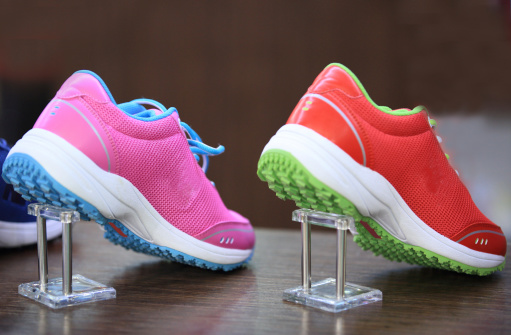 new golf shoes show on shopwindow