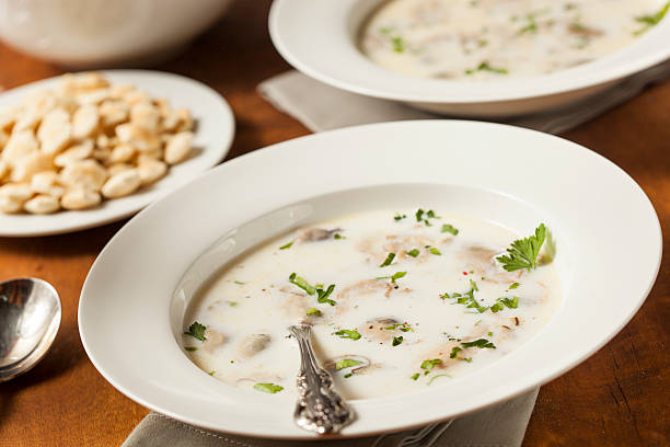 istock Homemade Organic Oyster Stew Appetizer 459154301