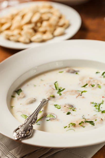 istock Homemade Organic Oyster Stew Appetizer 459154637