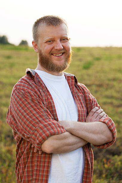istock Happy red-bearded man in a shirt 459158537