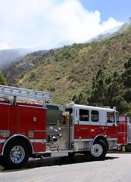 Brush fire in Ventura, California. The fire consumed 25 acres and was quickly controlled by more then 100 firefighters and water dropping helicopters.