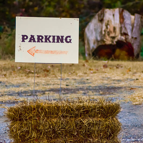 istock parking direction sign on the farm 459160129