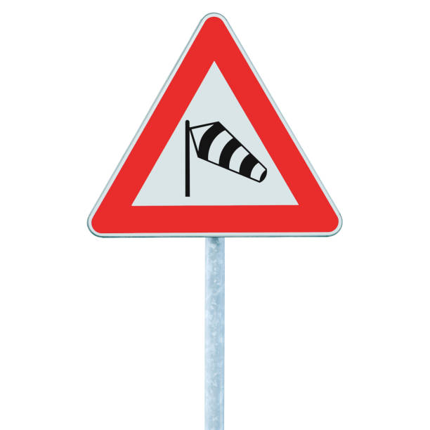 istock Sudden side cross winds likely ahead road sign, isolated signage 459166249