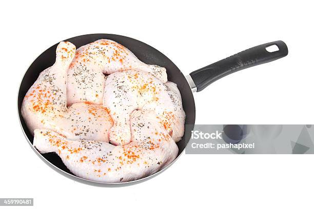 Raw Chicken With Spice On Pan Stock Photo - Download Image Now - Bird, Chicken Breast, Defrosting