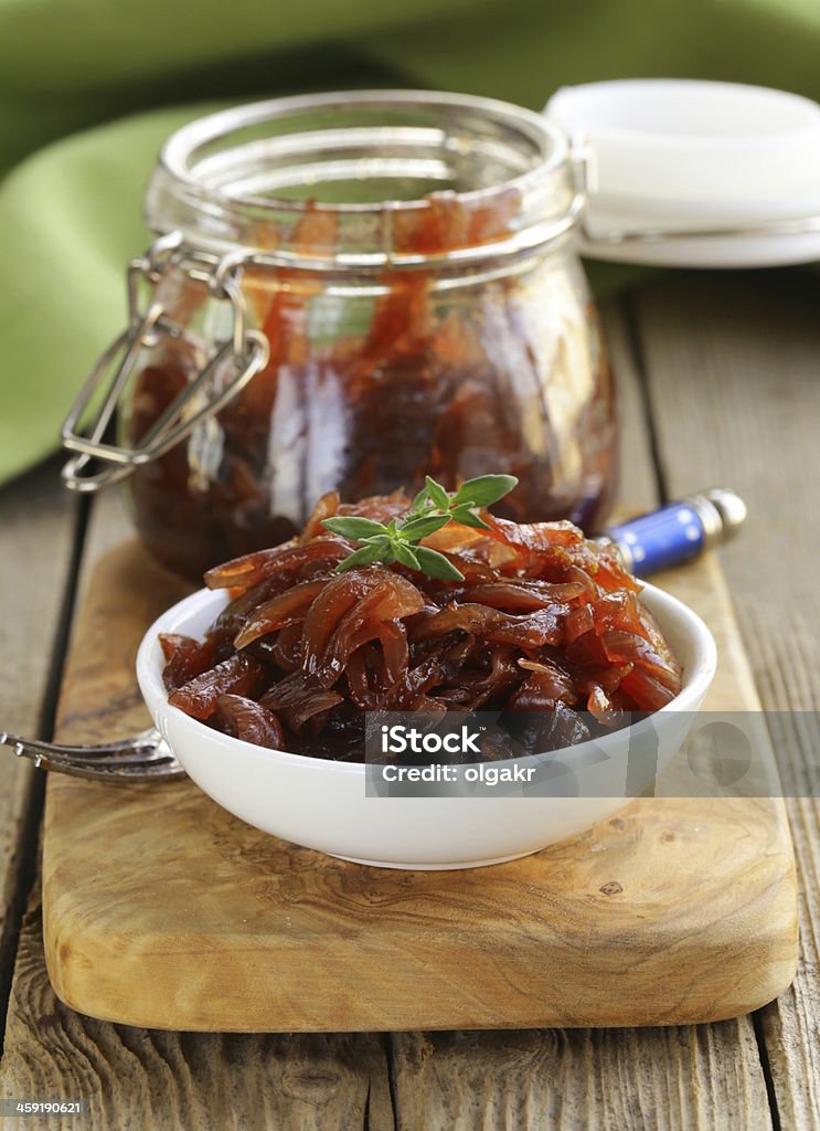 red onion marmalade with thyme French cuisine Onion Stock Photo