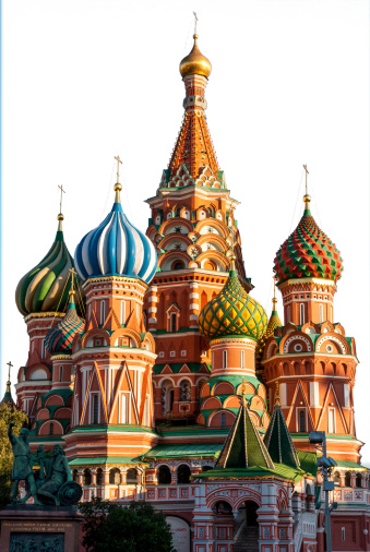 St Basil Cathedral, Moscow, isolated on white
