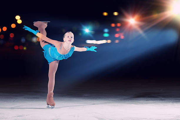 istock Little girl figure skating 459191377