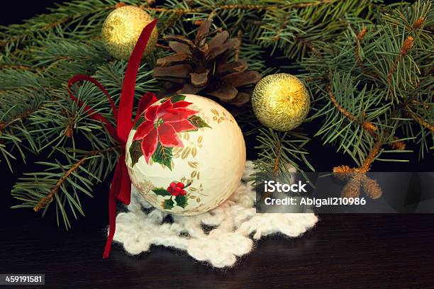 Old Vintage Christmas Ball Stock Photo - Download Image Now - Backgrounds, Branch - Plant Part, Celebration