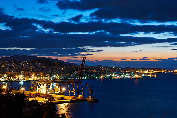 Vigo at night A view of the city of Vigo after sunset. Galicia, Spain vigo stock pictures, royalty-free photos & images