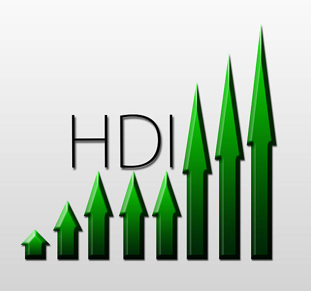 istock Chart illustrating HDI growth, macroeconomic indicator concept 459193751