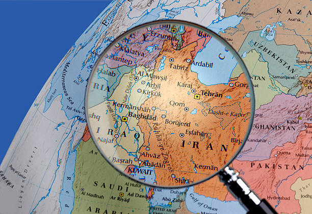 istock Magnifying glass over a map of Middle East 459200865