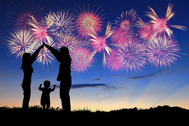 istock happy family with fireworks 459200891