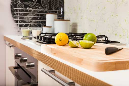 modern-kitchen-countertop-preparing-dinner-architecture-details-stock