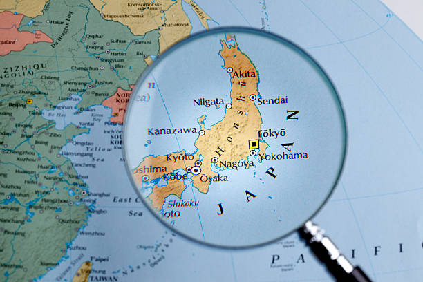istock Magnifying glass over a map of Japan 459201785