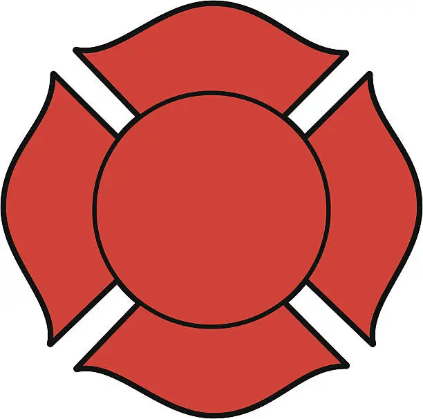 Vector illustration of Firefighter Maltese Cross