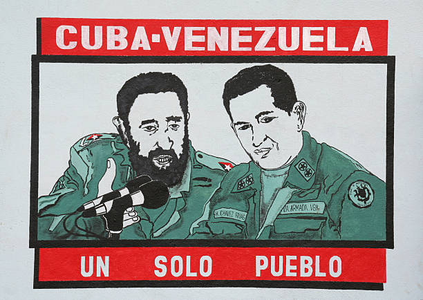 Cuban-Venezuela Political sign stock photo