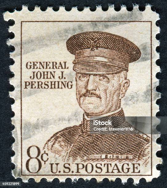 Photo libre de droit de Annulé Timbre Avec Général John J Pershing banque d'images et plus d'images libres de droit de John Pershing - John Pershing, Chiffre 8, Pièce de monnaie américaine