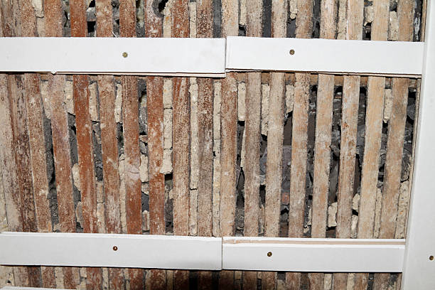 Lath and plaster ceiling from 1913 revealed