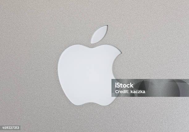 Apple Macintosh Logo On The Macbook Air Stock Photo - Download Image Now - Logo, Business, MacBook