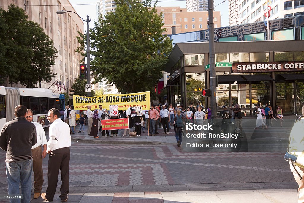 Seattle palästinensischen Demonstration bei Starbucks. - Lizenzfrei Starbucks Stock-Foto