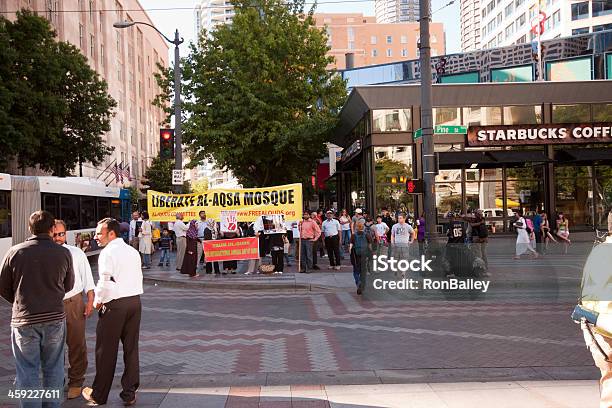 Seattle Palästinensischen Demonstration Bei Starbucks Stockfoto und mehr Bilder von Starbucks