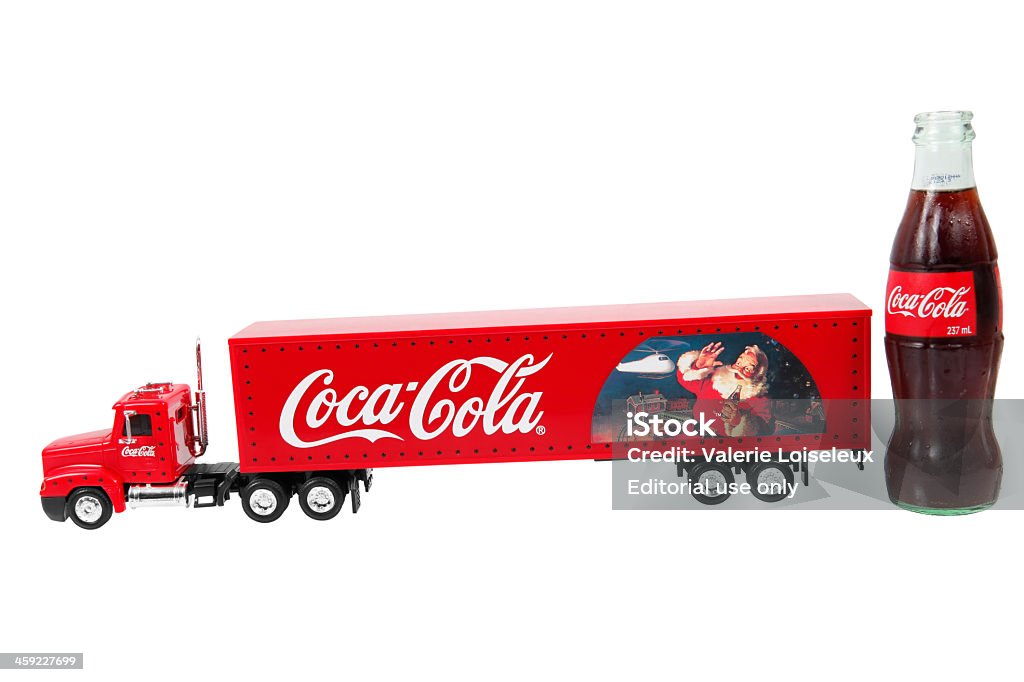 Natal Coca Cola camião e um frasco - Royalty-free Bebida Foto de stock