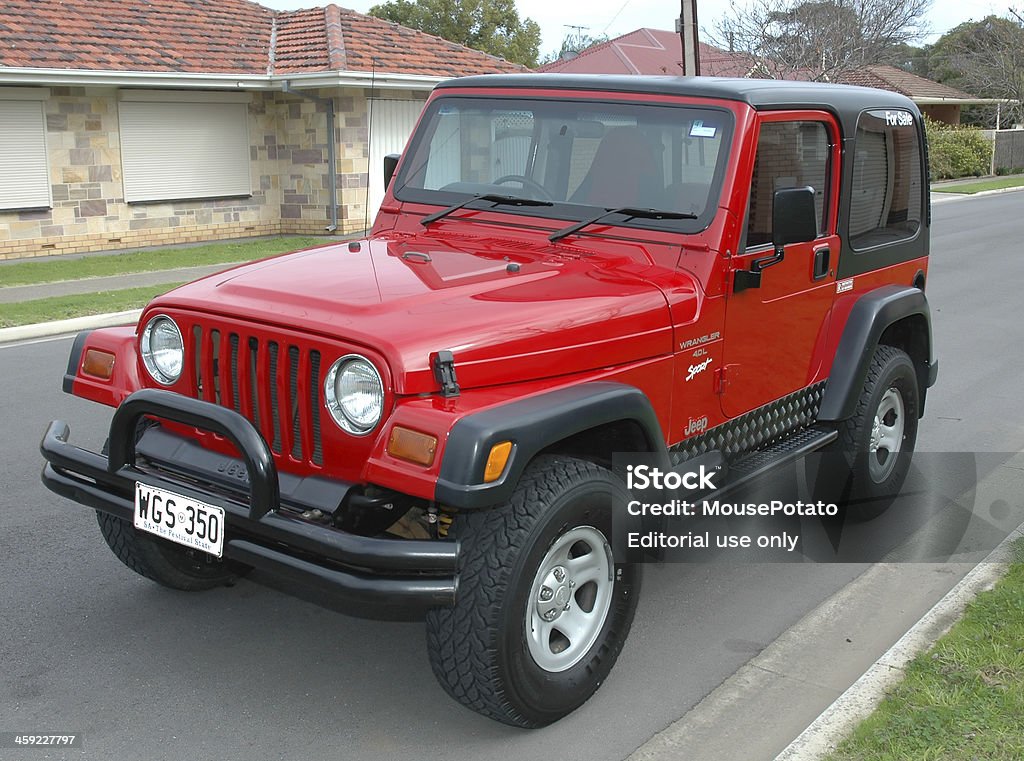 Red Tj 1997 Jeep Wrangler Hardtop On Street Stock Photo - Download Image  Now - Used Car Selling, For Sale, Jeep Wrangler - iStock