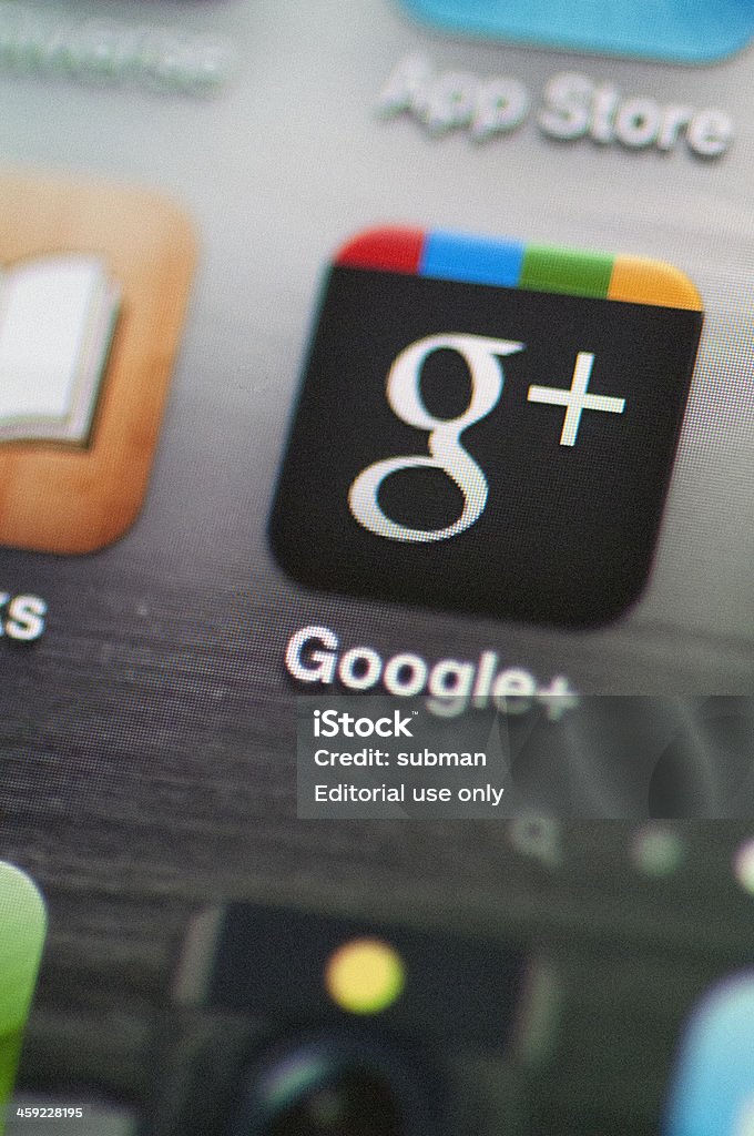 Google plus no ícone de um iphone - Royalty-free Google - Nome de marca Foto de stock