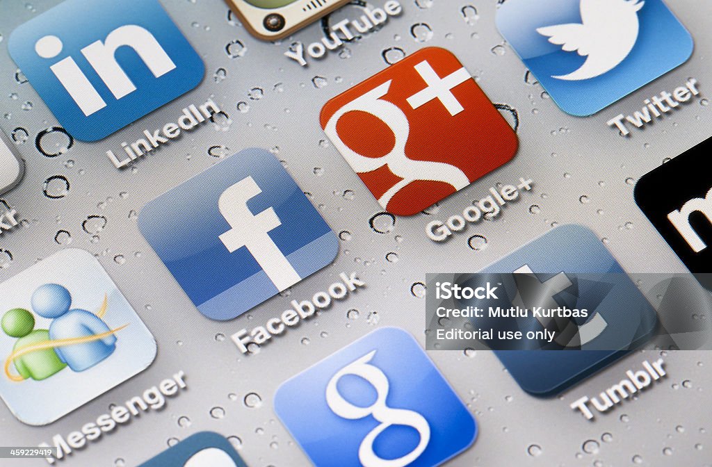 Le applicazioni per i Social Media - Foto stock royalty-free di Apple Computers