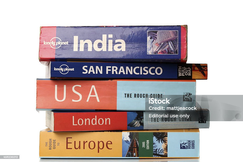 Travel Guide Books Stock Photo - Download Image Now - Guidebook, Guide -  Occupation, White Background - iStock