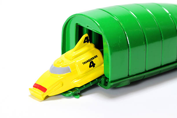 Vancouver, Canada - January 29, 2012: Thunderbird 4, from the Thunderbirds television series, against a white background. The toy is from Matchbox.