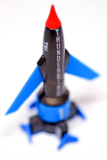 Vancouver, Canada - January 29, 2012: Thunderbird 1, from the Thunderbirds television series, against a white background. The toy is from Matchbox.