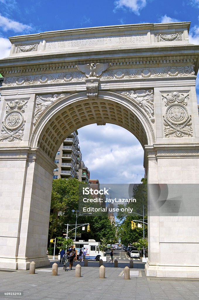 Arco de Washington Square, Greenwich Village, da cidade de Nova York - Foto de stock de Apartamento royalty-free