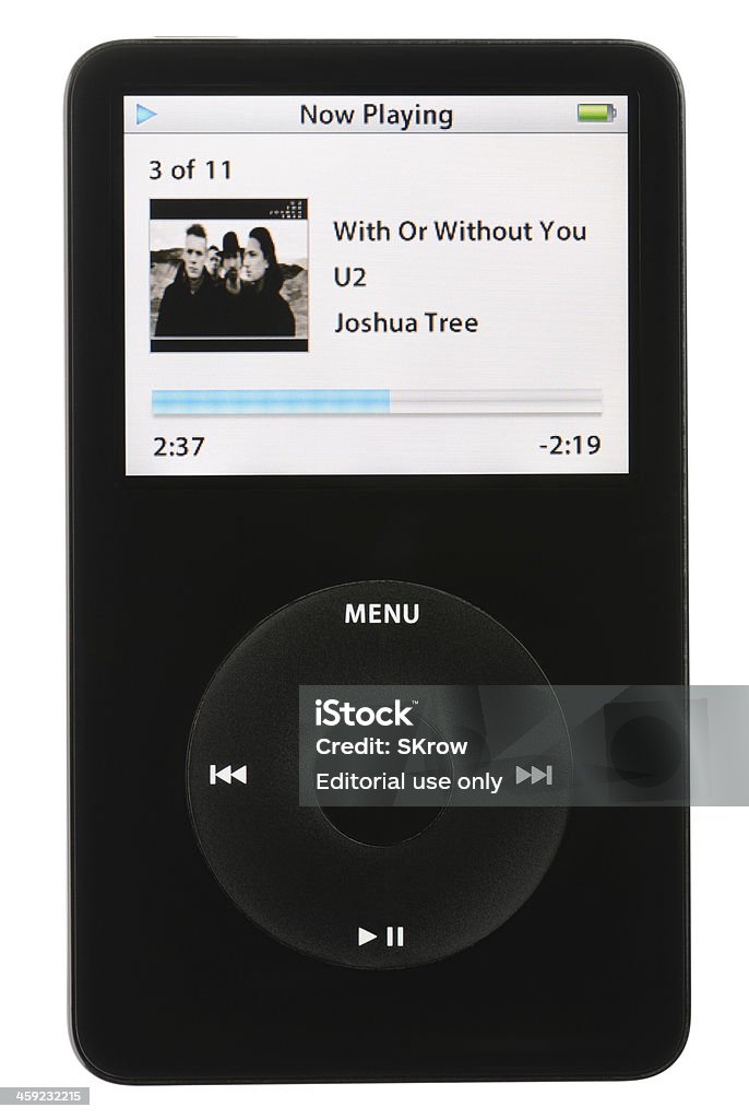 iPod Reproduzir música - Royalty-free iPod Foto de stock