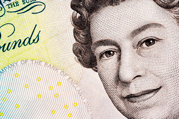 Five Pound Note - Queen Elizabeth II stock photo