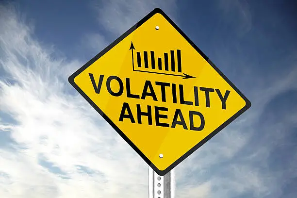 "Volatility Ahead" road sign.