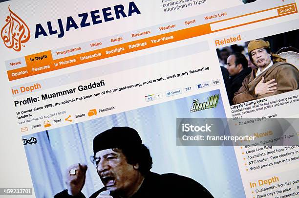 Aljazeeracom Web Page Shows The Muammar Gheddafi Profile Stock Photo - Download Image Now