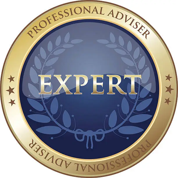 Vector illustration of Expert Gold Label