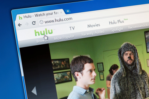 Castleford, England - September 9, 2011: Close up of Hulu main page on the web browser. Hulu.com is an online video service that offers hit TV shows