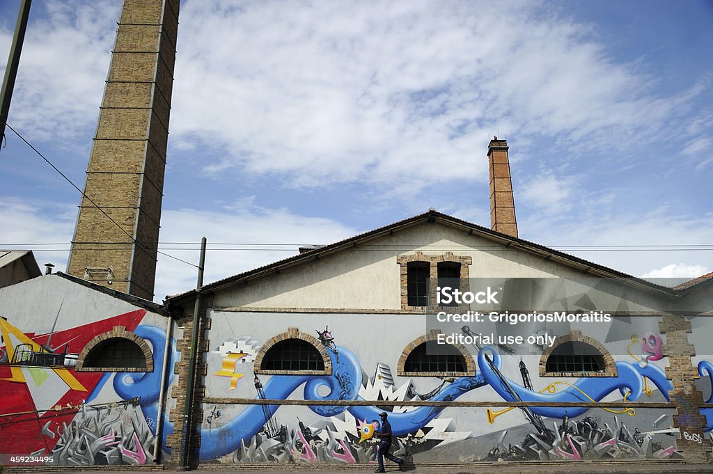 Mur de Graffiti Art de Gazi usine d'Athènes - Photo de Adulte libre de droits