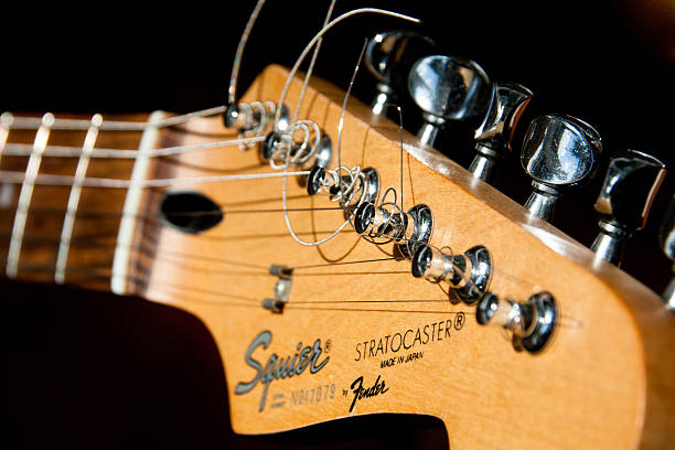 Manchester, United Kingdom - April 11, 2011: Closeup of Fender Stratocaster Guitar