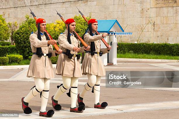 Changing Of The Guard Athens Greece Stock Photo - Download Image Now - Accuracy, Activity, Adult