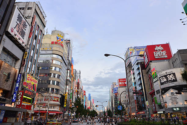 거리 보기 영역에서 Kabukicho 신주쿠, 도쿄 스톡 사진